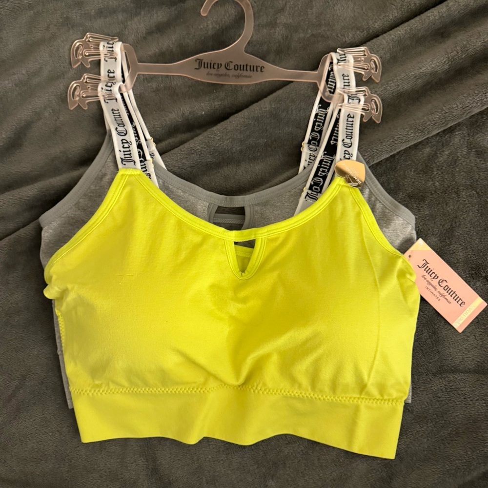 SOLD Juicy Couture Women's Yellow / Gray Sporty Bra set